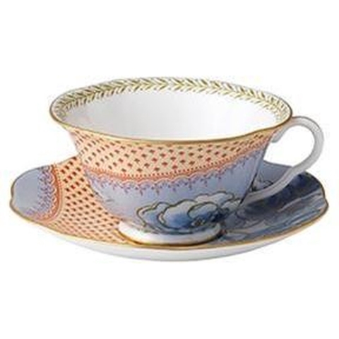 Theekop en schotel blauw Butterfly Bloom