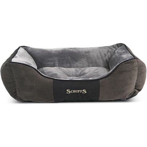 Scruffs Chester Box Bed - Hondenmand Zacht en Stevig - Anti-Slip - Wasbaar - Grijs - M
