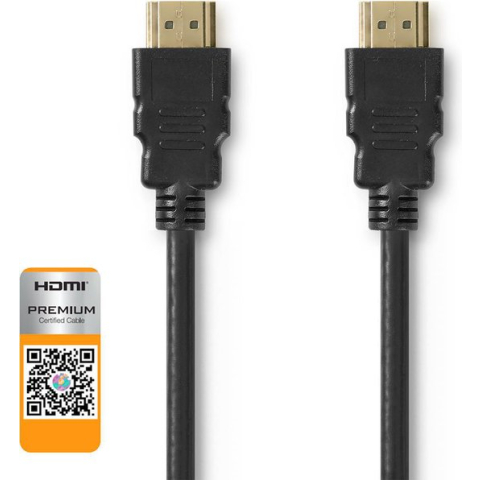 Premium High Speed ​​HDMI™-Kabel met Ethernet | HDMI™ Connector | HDMI™ Connector | 4K@60Hz | 18 Gbps | 3.00 m | Rond | PVC | Zwart | Blister