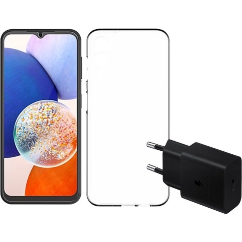 Samsung Case+Screenprotector+Lader A14 | Telefoon hoesjes | Telefonie&Tablet - Bescherming | 5412882801265