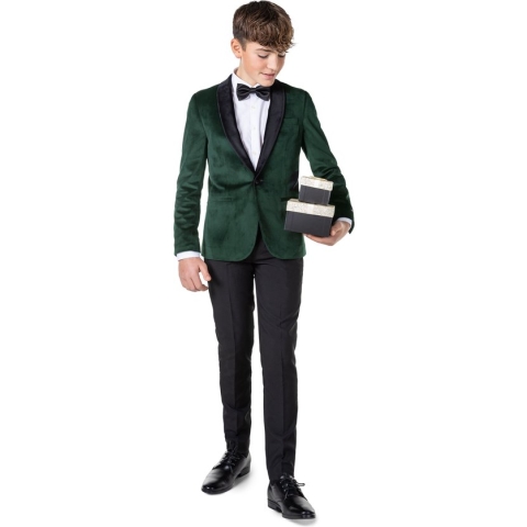 OppoSuits Deluxe Dinner Jacket - Rich Green - Tiener Blazer - Colbert - Groen - Maat 10 Jaar