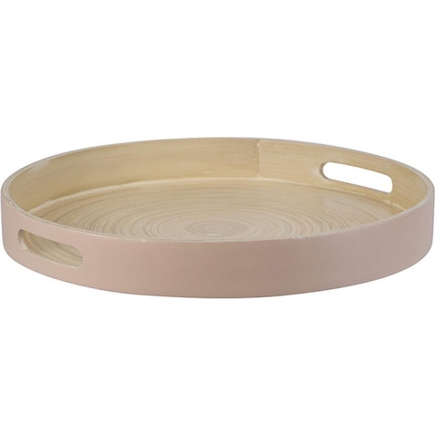 Cosy&Trendy Dienblad Roze 30X30XH4CM Rond Bamboe