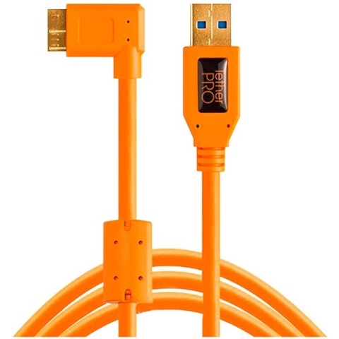 Tether Tools TetherPro USB 3.0 A male to Micro B Right Angle 4.6 m - Oranje