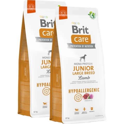 BRIT care hypo allergeen junior large breed lam & rijst 2 x 12 kg