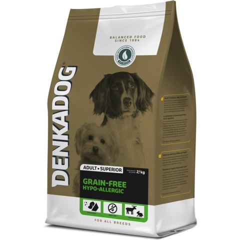 4x Denkadog Hondenvoer Graanvrij Hypoallergeen 2,5 kg