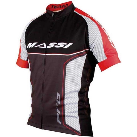 Massi Pro Team Korte Mouwen Fietsshirt Zwart S Man
