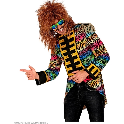 Widmann - Wilde Rockers Parade Slipjas Dierenprint Man - Multicolor - Medium - Carnavalskleding - Verkleedkleding
