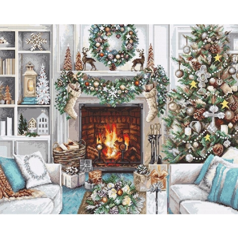 Borduurpakket LUCA-S - CHRISTMAS INTERIOR - KERST INTERIEUR - om te borduren