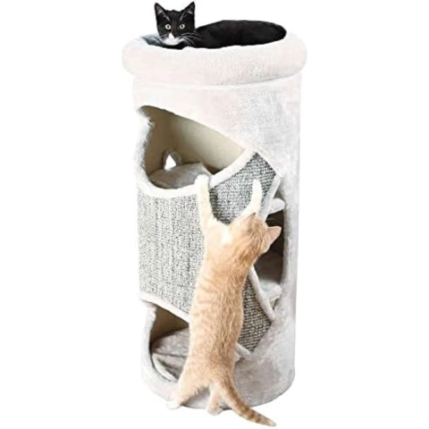 Krabton voor katten - Krabpaal voor katten - 85 cm - Grijs