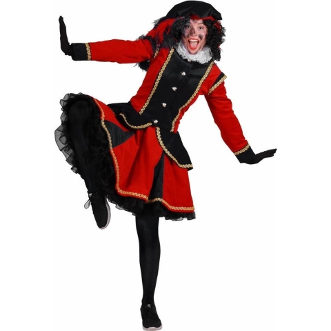 Pieten jurk zwart/rood.