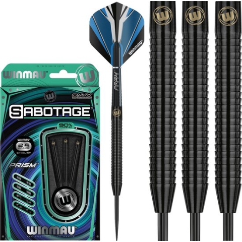 WINMAU - Sabotage Onyx: Steeltip Tungsten Dartpijlen Professioneel - 24g