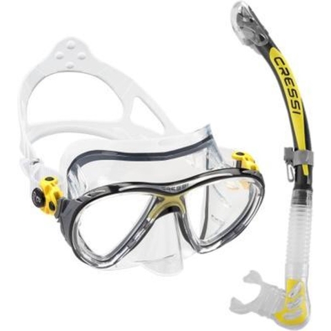Cressi Big Eyes Evolution Masker + Alpha Ultra Dry Snorkel