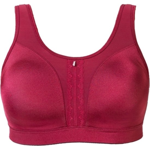 High impact Sport BH (zonder beugel) Cannes, Deep Red / Bordeaux rood, maat: 85G