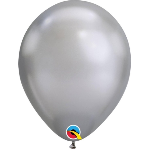 Qualatex ballonnen CHROME zilver 100 stuks