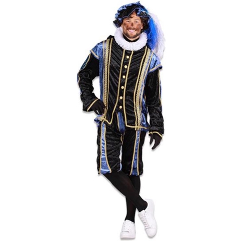 Piet velours Bilbao blauw/zwart (mt XXL)