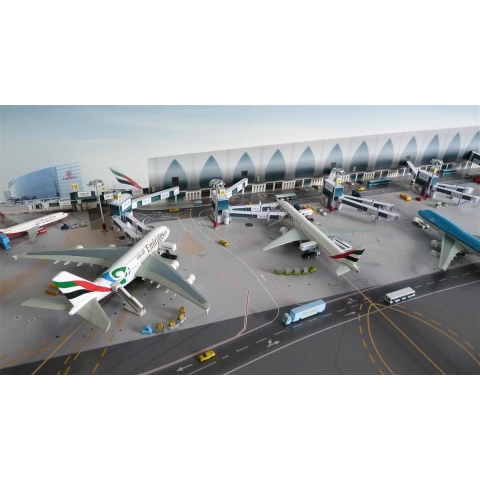 1:500 DXB (Dubai) - Diorama vliegveld 'Aktie set'