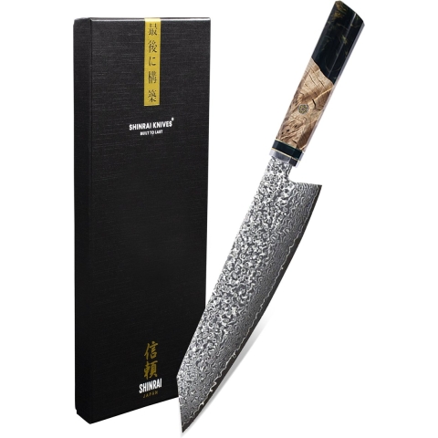 Shinrai Japan - Japans Koksmes 23 cm - Koksmes - Mes - Special Onyx Edition - Met Luxe Geschenkdoos