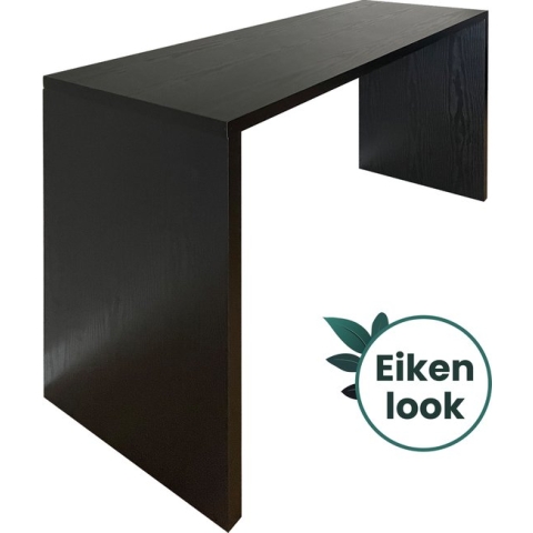 House Vibes Sidetable zwart | Eiken look | Wandtafel | Haltafel - 120*40*75cm