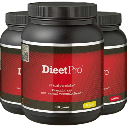 Dieet Pro | Mix Afslankshake | Voordeelpakket | 3 x 500 gram