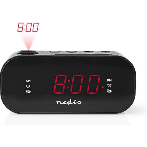 Digitale Wekkerradio - LED-Scherm - Tijdprojectie - AM / FM - Snoozefunctie - Slaaptimer - Aantal alarmen: 2 - Zwart