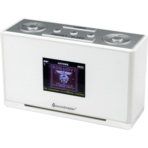 Soundmaster UR240WE - Digitale wekkerradio, DAB+/FM, met kleurendisplay, wit