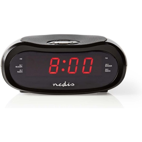 Digitale Wekkerradio - LED-Scherm - Tijdprojectie - AM / FM - Snoozefunctie - Slaaptimer - Aantal alarmen: 2 - Zwart