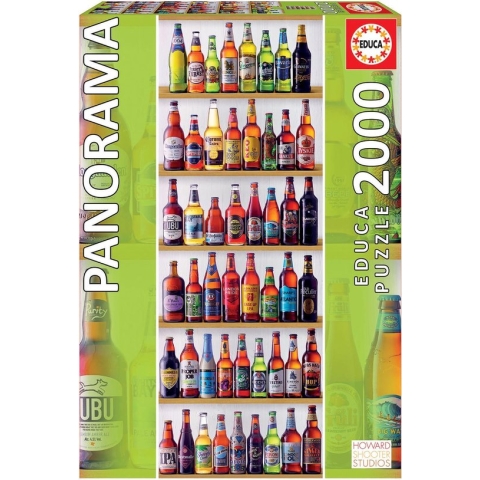 Legpuzzel - Panorama - 2000 stukjes - Bier uit de Hele Wereld  -  Educa puzzel