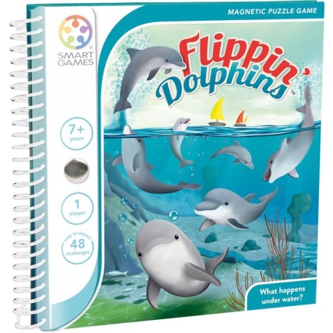SmartGames - Flippin' Dolphins - magnetische breinbreker - 48 onderwateravonturen - Dolfijnen