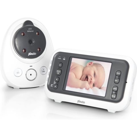 Alecto DVM-77 - Babyfoon met camera en 2.8" kleurenscherm, wit/antraciet