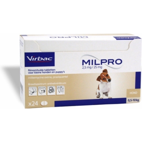 Virbac Milpro Kleine honden en puppies 48 tabletten