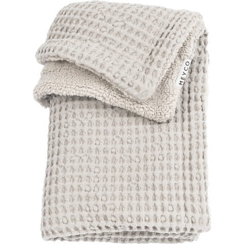 Meyco Wafel Teddy Ledikantdeken - 100x150 cm. - Greige