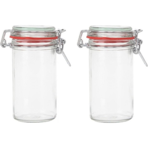 12x Weckpotten/inmaakpotten 250 ml/0,25 liter met beugelsluiting -