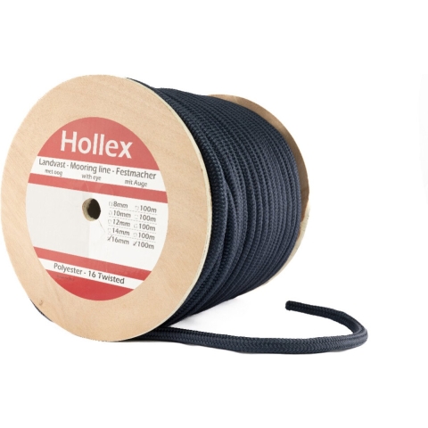 Hollex Gevlochten 12 mm Landvast rol 100 meter navy