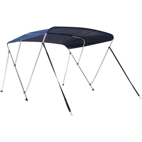 Talamex Biminitop DeLuxe 3 boog aluminium met navy blauw doek, 155-168 cm