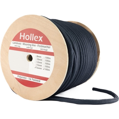 Hollex Gevlochten 8 mm Landvast rol 100 meter navy