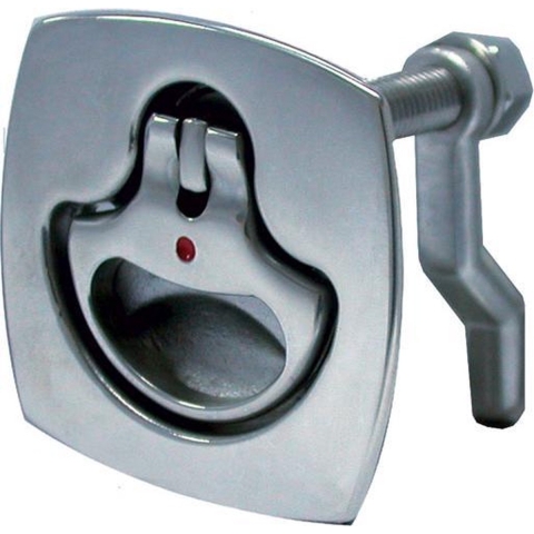 Marinetech Luikring met Slot 63x63 Inbouw, Rechthoekig