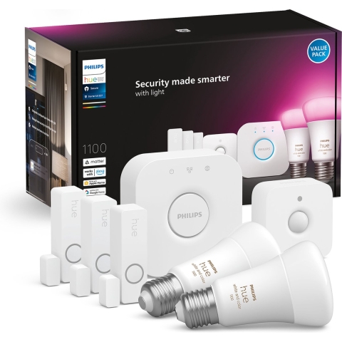 Philips Hue Secure Startpakket E27 White Ambiance 2-Pack + Sensoren