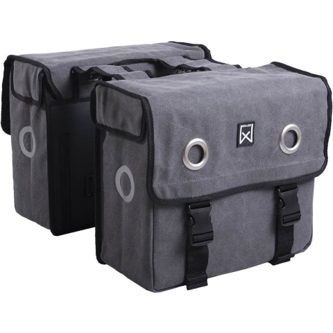 Dubbele fietstas Canvas Tas 40L Grijs