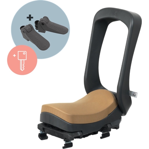 Junior Fietszitje Bincho Black/Kurumi Brown - inclusief montagekader