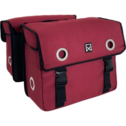 Dubbele fietstas Canvas Tas 30L Paarsrood