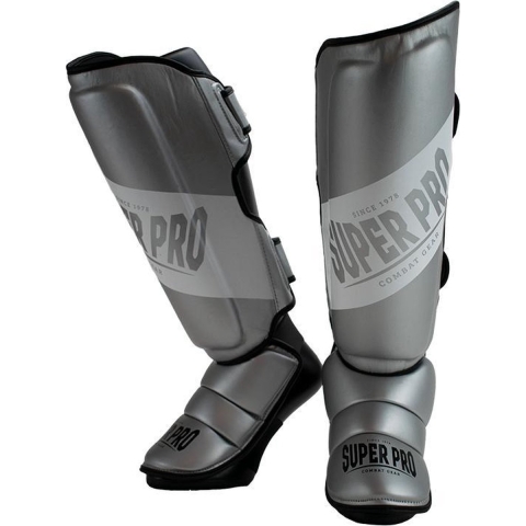 Super Pro Combat Gear Rebel Scheenbeschermers - Zwart/Grijs/Wit - XL