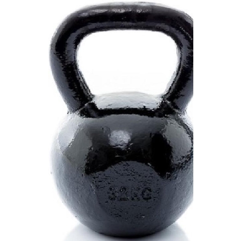 Muscle Power Gietijzeren Kettlebell - Zwart - 32 kg