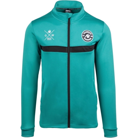 Gorilla Wear Vernon Kids Trainingsjas - Track Jacket - Groen/Blauw - 152