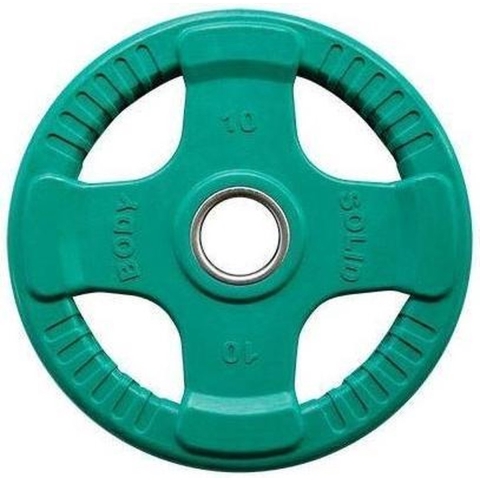 Body-Solid Gekleurde Olympische Rubber Halterschijf - Groen - 10 kg