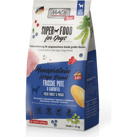 MAC's Monoprotein Large Breed Hondenvoer - Kalkoen - 12 kg