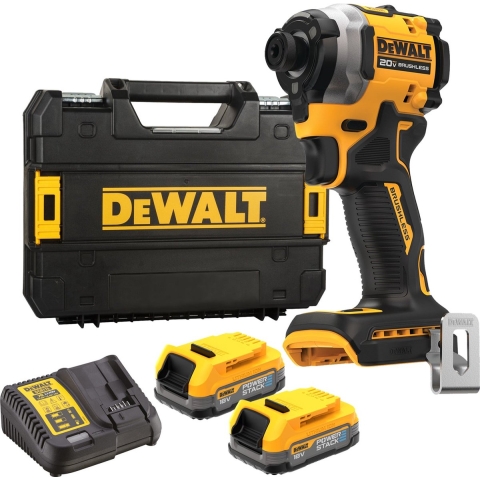 DeWALT DCF850E2T 18V Li-ion XR Accu Slagschroevendraaier Set (2x Powerstack Accu) In TSTAK Koffer