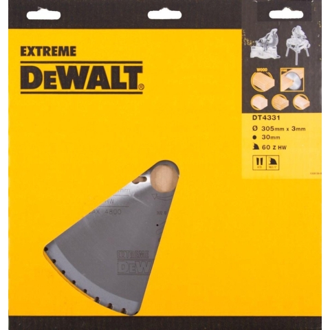 DeWALT DT4331 Extreme Cirkelzaagblad - 305 X 30 X 60T - Multiplex / Hout / MDF