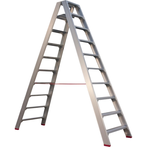 Little Jumbo 4741000210 SuperPRO Dubbele Trap - Aluminium - 2 X 10 Treden - Max. Werkhoogte 4.45 M.