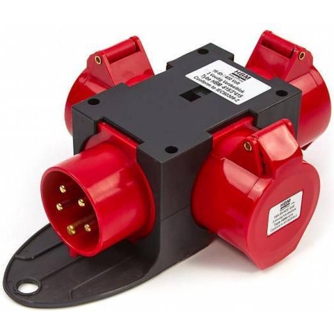 Verdeelblok 400 Volt 3-voudig 32 A