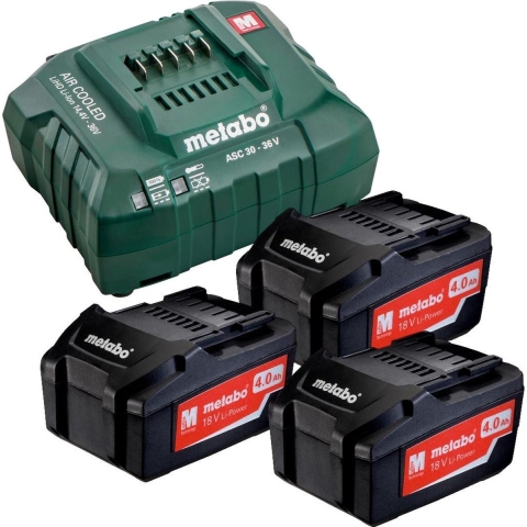 Metabo 685049000 18V Li-Ion Accu Starterset (3x 4.0Ah) + Lader